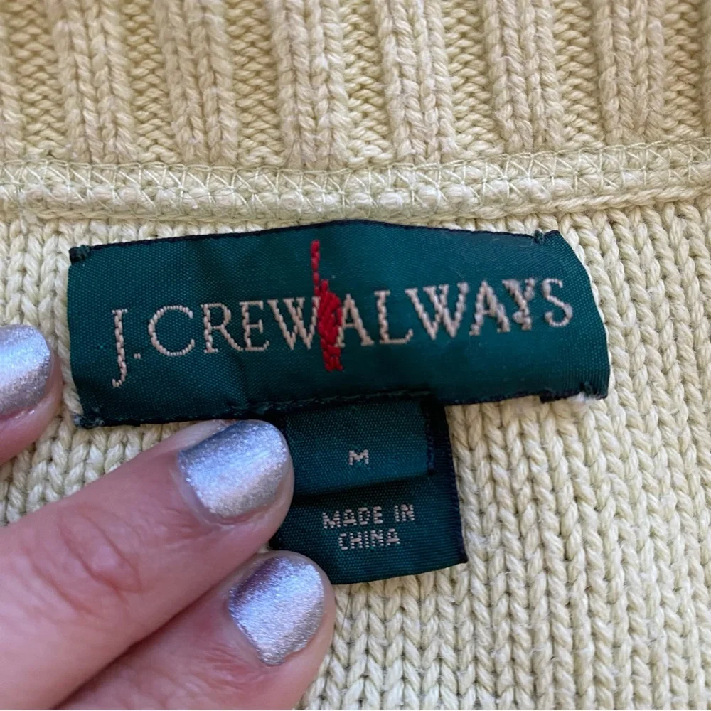 🍵 EUC J. Crew Subtle Mint Green Crewneck Cotton Sweater - Size Medium
